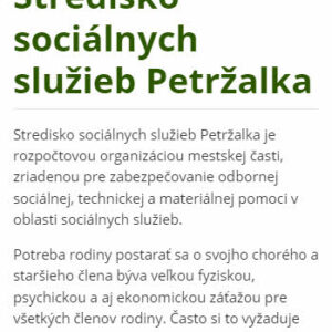 ssspetrzalka.sk - mobilná verzia
