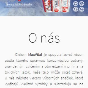 maxvital.sk - mobilná verzia