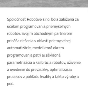 robotive.eu - mobilná verzia