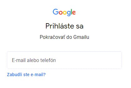Prihlásenie sa do gmail účtu
