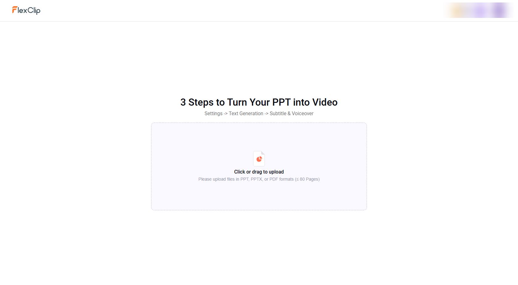 FlexClip AI PPT to Video - nahratie súboru