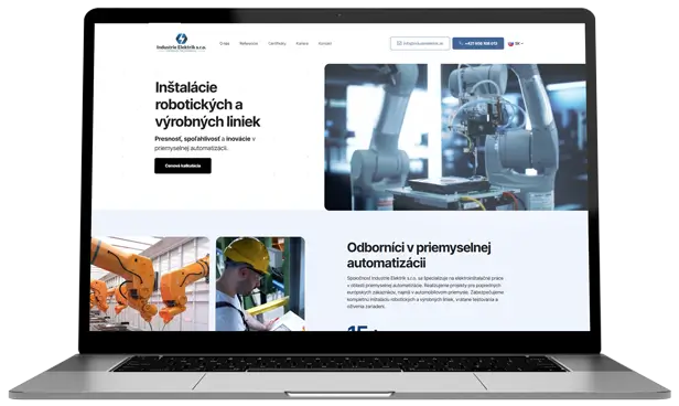 Webstránka industrie-elektrik.sk– referencia Moderné Webstránky