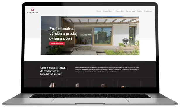 Webstránka mirador.eu – referencia Moderné Webstránky